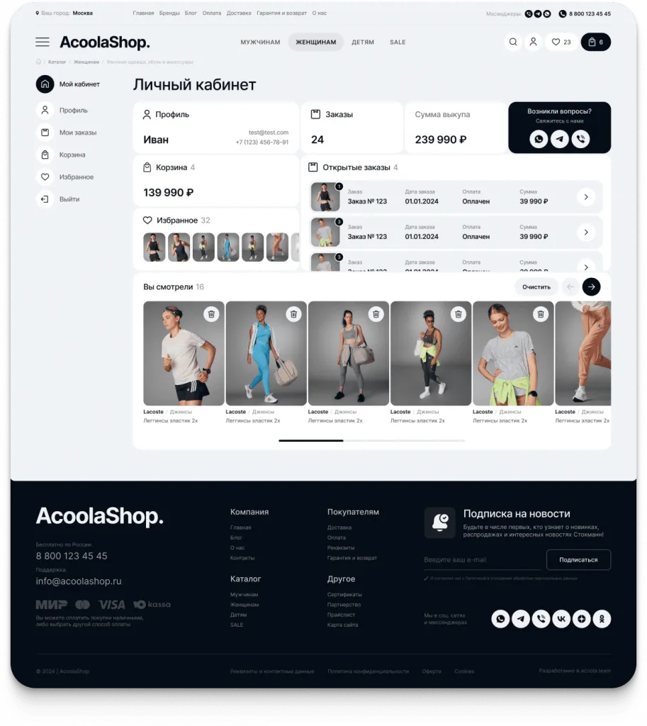 Готовый шаблон для интернет-магазина AcoolaShop: кейс комплексного продвижения сайта под ключ — иллюстрация 23